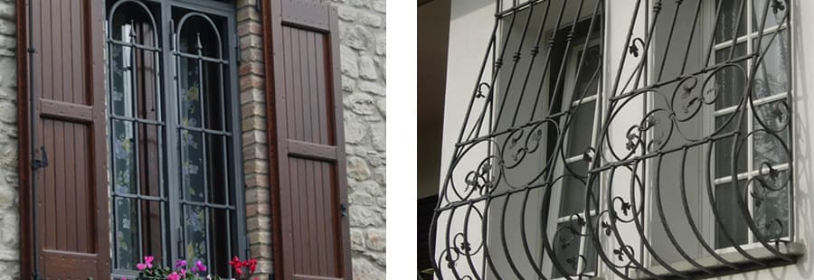 Inferriate e grate per finestre apribili e fisse in ferro battuto Grate finestre in ferro